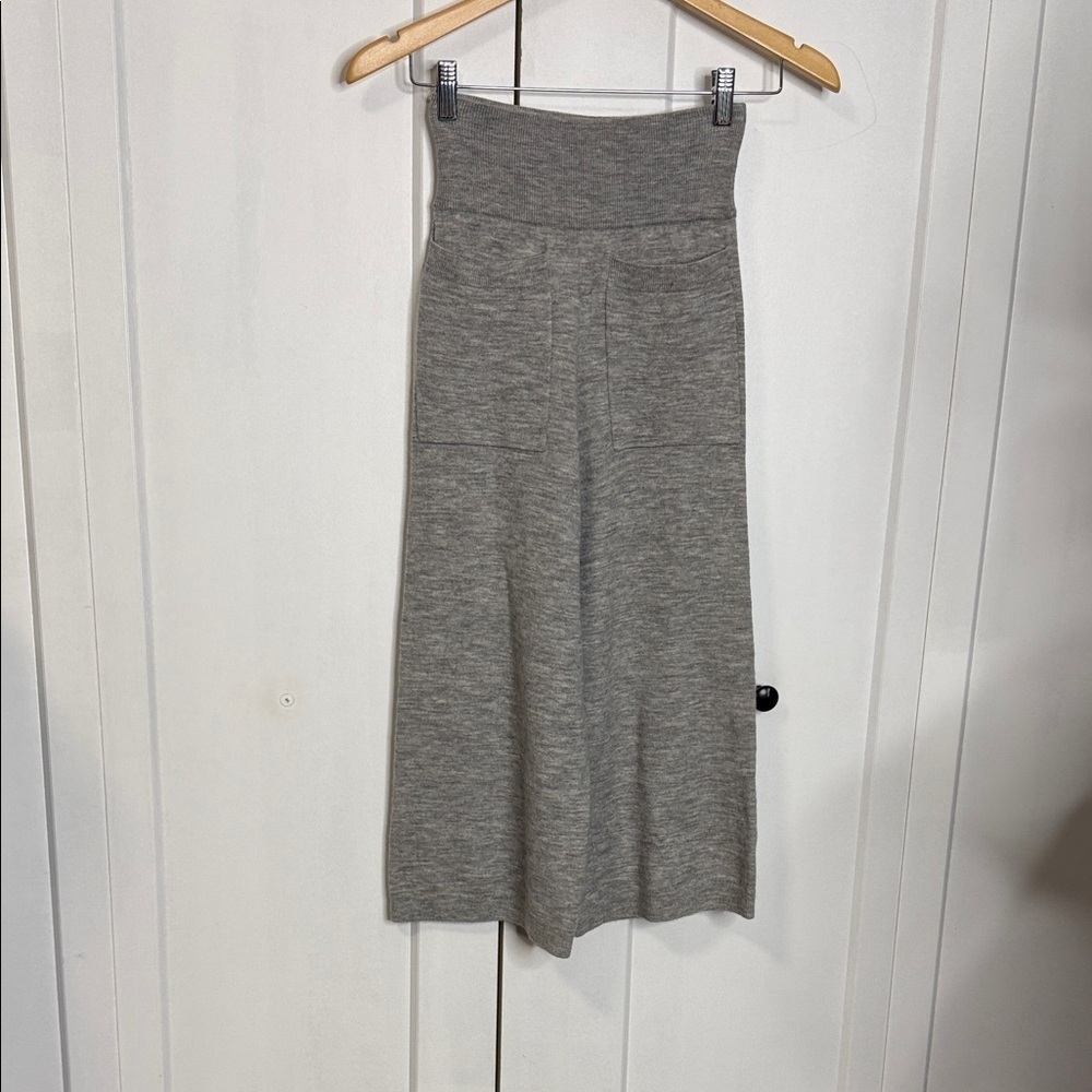 Wilfred XS Wool Blend Culottes Luxe Loungewear in light grey heather wool blend